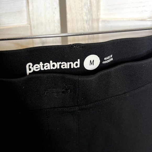 BETABRAND Women's Wide Leg Yoga Work Pant Faux Pockets Black Medium - Picture 5 of 13